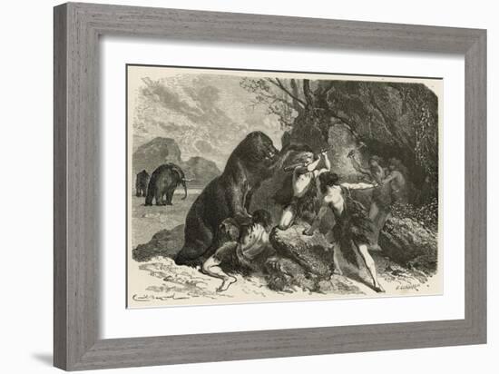 L'Homme a L'Epoque Du Grand Ours Et Du Mammouth-Emile Antoine Bayard-Framed Giclee Print