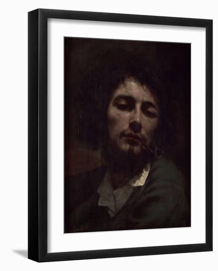 L'homme à la pipe-Gustave Courbet-Framed Giclee Print