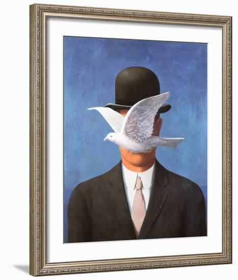 L'Homme au Chapeau Melon, c.1964-Rene Magritte-Framed Art Print