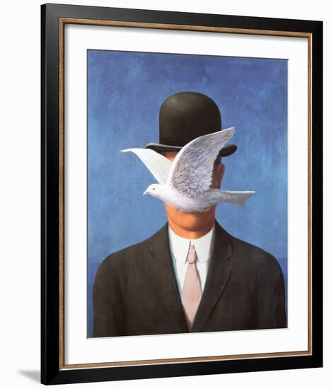 L'Homme au Chapeau Melon, c.1964-Rene Magritte-Framed Art Print