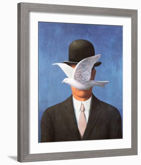 L'Homme au Chapeau Melon, c.1964-Rene Magritte-Framed Art Print