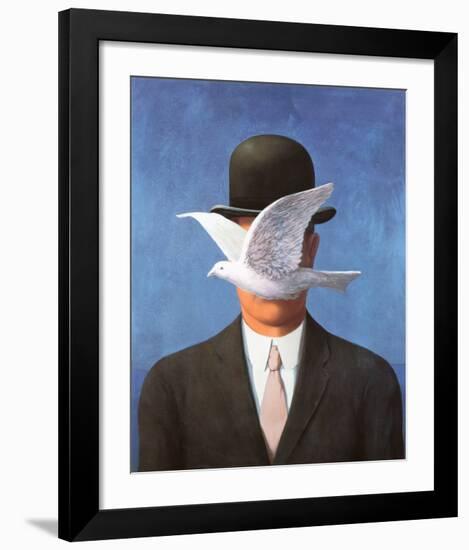 L'Homme au Chapeau Melon, c.1964-Rene Magritte-Framed Art Print