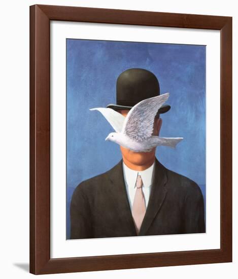 L'Homme au Chapeau Melon, c.1964-Rene Magritte-Framed Art Print