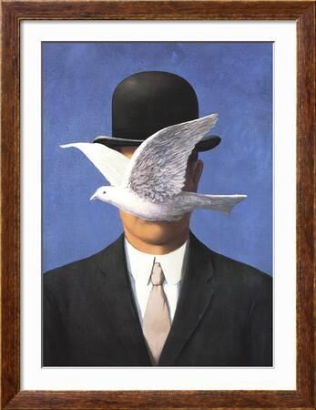 L'homme au chapeau melon (No Border)' Art Print - Rene Magritte