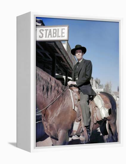 L'Homme aux colts d'or WARLOCK by EdwardDmytryk with Henry Fonda, 1959 (photo)-null-Framed Stretched Canvas