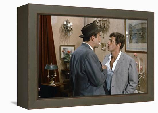 L'homme by Rio by PhilippedeBroca with Daniel Ceccaldi and Jean-Paul Belmondo, 1964 (photo)-null-Framed Stretched Canvas