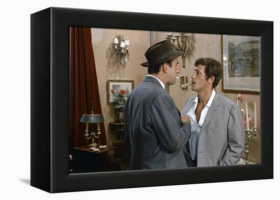 L'homme by Rio by PhilippedeBroca with Daniel Ceccaldi and Jean-Paul Belmondo, 1964 (photo)-null-Framed Stretched Canvas