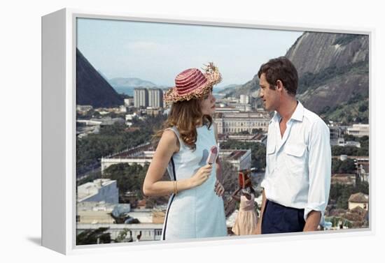 L'homme by Rio by PhilippedeBroca with Francoise Dorleac and Jean-Paul Belmondo, 1964 (photo)-null-Framed Stretched Canvas