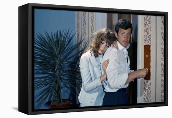 L'homme by Rio by PhilippedeBroca with Francoise Dorleac and Jean-Paul Belmondo, 1964 (photo)-null-Framed Stretched Canvas