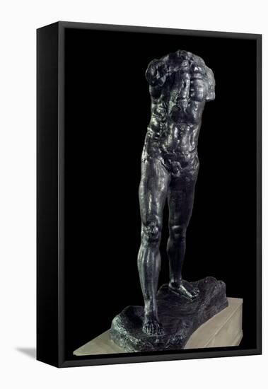 L'homme Qui Marche Bronze Sculpture by Auguste Rodin (1840-1917) 1905 Paris, Musee Rodin.-Auguste Rodin-Framed Premier Image Canvas