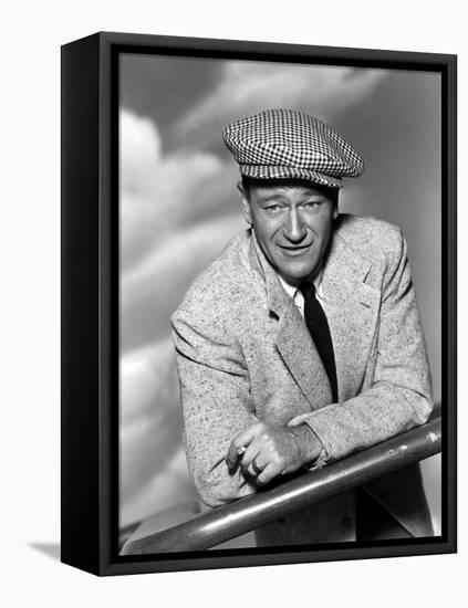 L' Homme Tranquille THE QUIET MAN by JohnFord with John Wayne, 1952 (b/w photo)-null-Framed Stretched Canvas