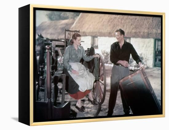 L' Homme Tranquille THE QUIET MAN by JohnFord with John Wayne and Maureen O'Hara, 1952 (photo)-null-Framed Stretched Canvas