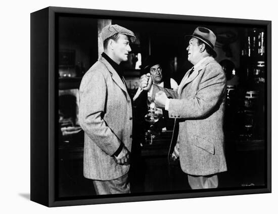 L' Homme Tranquille THE QUIET MAN by JohnFord with John Wayne and Victor McLaglen, 1952 (b/w photo)-null-Framed Stretched Canvas