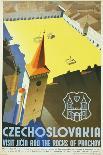 Czechoslovakia - Visit Jicin and the Rocks of Prachov Travel Poster-L. Horak-Mounted Giclee Print