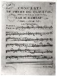 Score Sheet for "Concerts De Pieces De Clavecin" by Jean-Philippe Rameau (1683-1764) 1741-L. Hue-Laminated Giclee Print