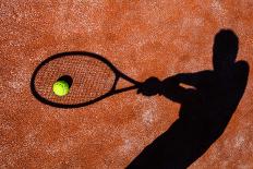 Shadow Of A Tennis Player In Action On A Tennis Court (Conceptual Image With A Tennis Ball-l i g h t p o e t-Art Print