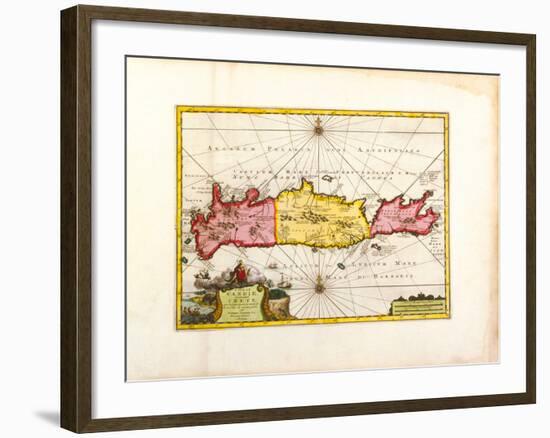 L'Ile de Candie, Anciennement Crete, c1733-Pieter Van Der Aa-Framed Premium Giclee Print