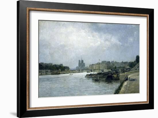 L'île de la Cité et l'île Saint-Louis vues du pont d'Austerlitz-Stanislas Lepine-Framed Giclee Print