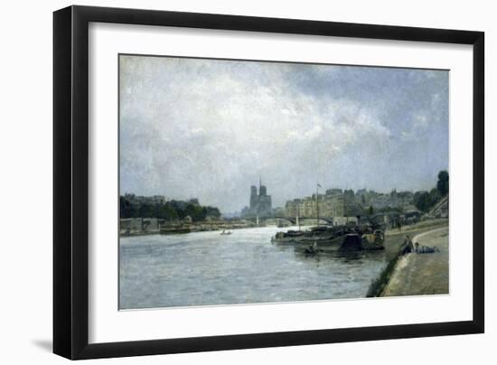 L'île de la Cité et l'île Saint-Louis vues du pont d'Austerlitz-Stanislas Lepine-Framed Giclee Print