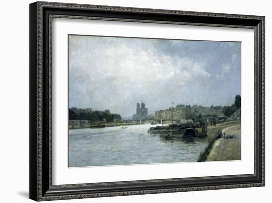 L'île de la Cité et l'île Saint-Louis vues du pont d'Austerlitz-Stanislas Lepine-Framed Giclee Print