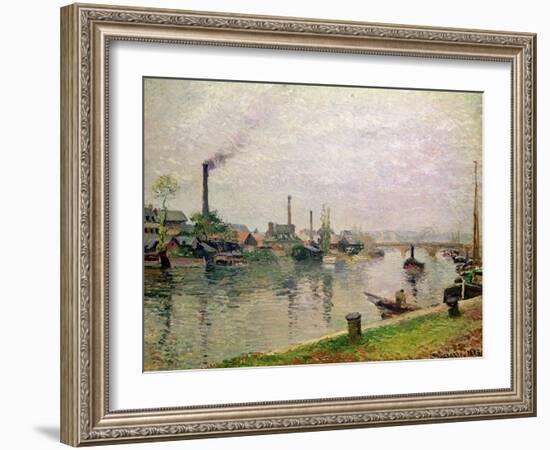 L'Ile La Croix a Rouen, 1883-Camille Pissarro-Framed Giclee Print