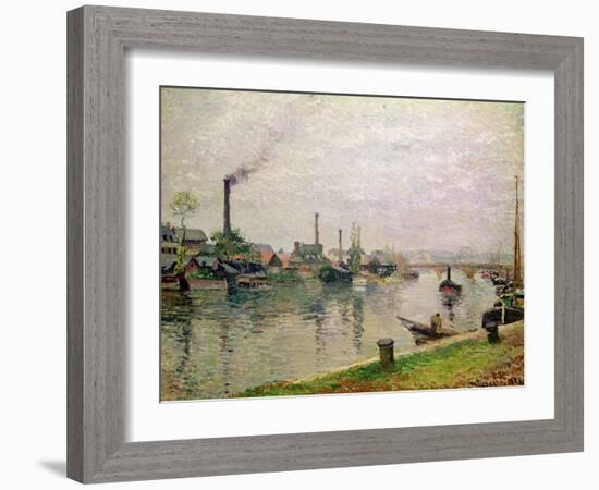 L'Ile La Croix a Rouen, 1883-Camille Pissarro-Framed Giclee Print