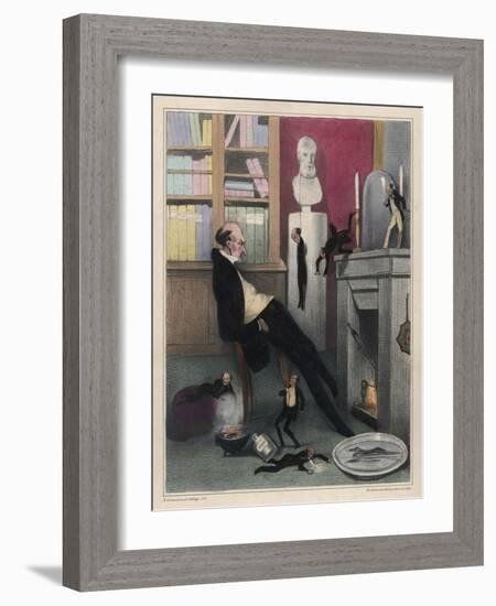 L'Imagination, The Misanthrope Contemplates Various Ways in Which He Might Put an End to His Life-Honore Daumier-Framed Art Print