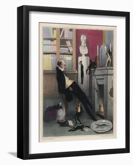 L'Imagination, The Misanthrope Contemplates Various Ways in Which He Might Put an End to His Life-Honore Daumier-Framed Art Print