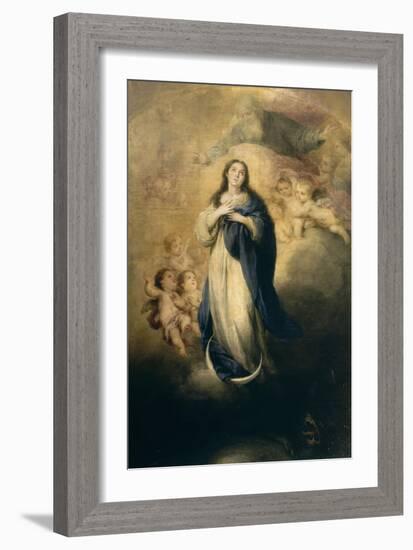 L'Immaculée Conception avec le Père éternel-Bartolome Esteban Murillo-Framed Giclee Print