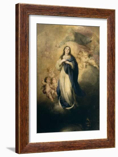 L'Immaculée Conception avec le Père éternel-Bartolome Esteban Murillo-Framed Giclee Print