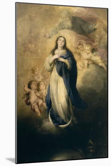 L'Immaculée Conception avec le Père éternel-Bartolome Esteban Murillo-Mounted Giclee Print