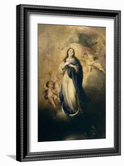 L'Immaculée Conception avec le Père éternel-Bartolome Esteban Murillo-Framed Giclee Print