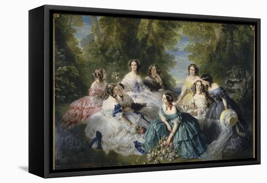 L'impératrice Eugénie entourée des dames d'honneur du palais-Franz Xaver Winterhalter-Framed Premier Image Canvas