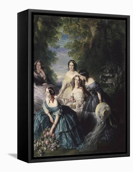 L'impératrice Eugénie entourée des dames d'honneur du palais-Franz Xaver Winterhalter-Framed Premier Image Canvas