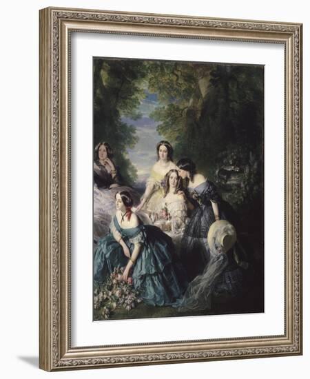 L'impératrice Eugénie entourée des dames d'honneur du palais-Franz Xaver Winterhalter-Framed Giclee Print