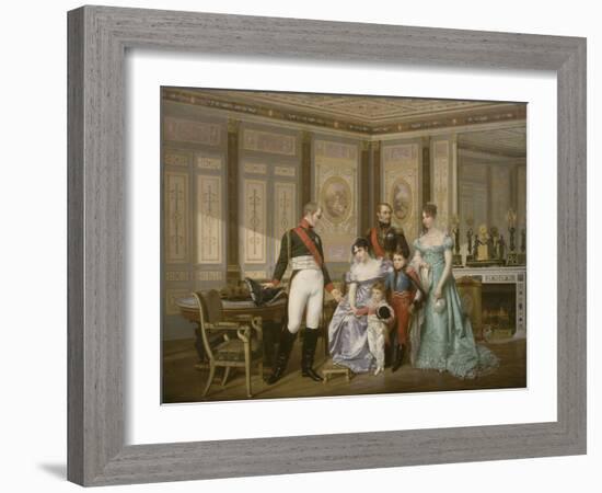 L'impératrice Joséphine reçoit à la Malmaison la visite du Tsar Alexandre Ier, à qui elle-Jean Louis Victor Viger du Vigneau-Framed Giclee Print