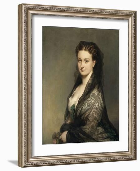 L'inconnue à la mantille.-Franz Xaver Winterhalter-Framed Giclee Print