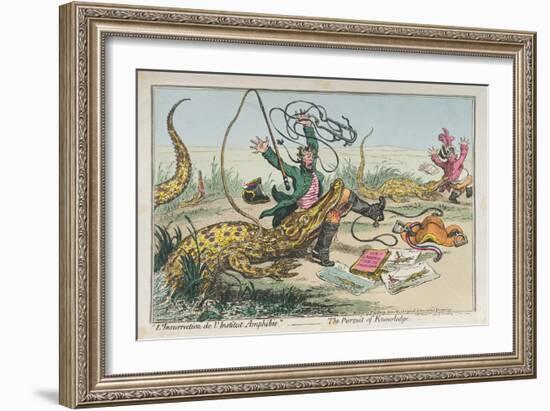 L'Insurrection De L'Institut Amphibie' or the Pursuit of Knowledge-James Gillray-Framed Giclee Print