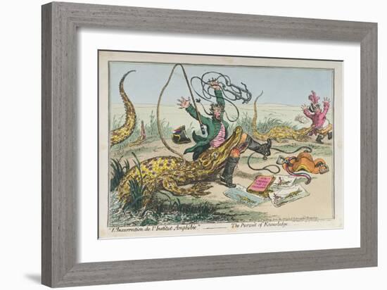 L'Insurrection De L'Institut Amphibie' or the Pursuit of Knowledge-James Gillray-Framed Giclee Print