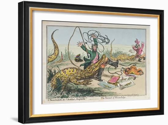 L'Insurrection De L'Institut Amphibie' or the Pursuit of Knowledge-James Gillray-Framed Giclee Print