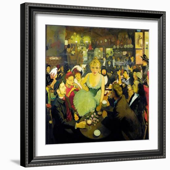 L'interieur De Chez Bruant (Aristide, 1851-1925): Le Mirliton - in the Aristide Bruant's Montmartre-Henri de Toulouse-Lautrec-Framed Giclee Print