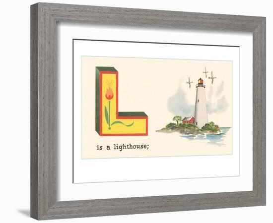 L is a Lighthouse-null-Framed Art Print