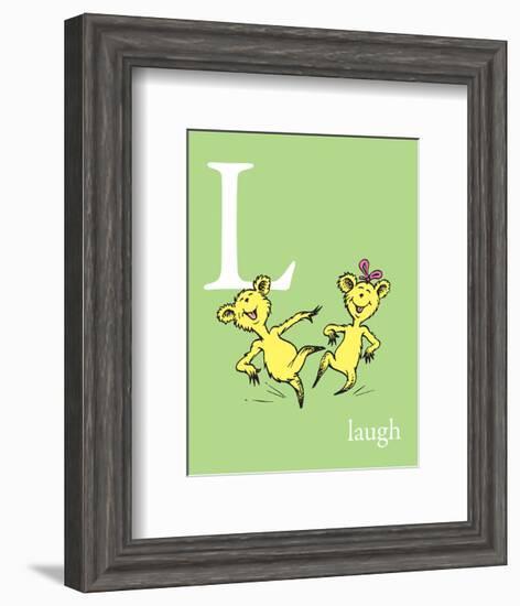 L is for Laugh (green)-Theodor (Dr. Seuss) Geisel-Framed Art Print