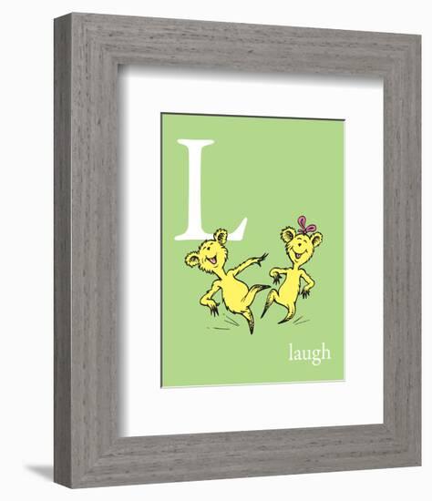 L is for Laugh (green)-Theodor (Dr. Seuss) Geisel-Framed Art Print