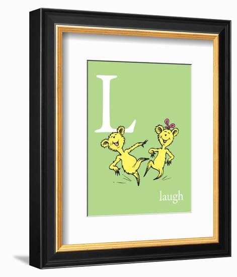 L is for Laugh (green)-Theodor (Dr. Seuss) Geisel-Framed Art Print