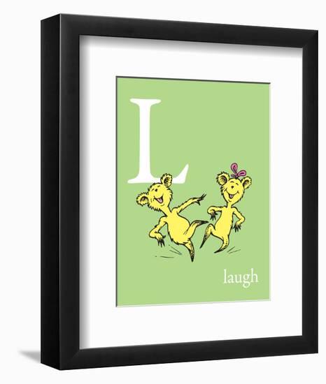 L is for Laugh (green)-Theodor (Dr. Seuss) Geisel-Framed Art Print