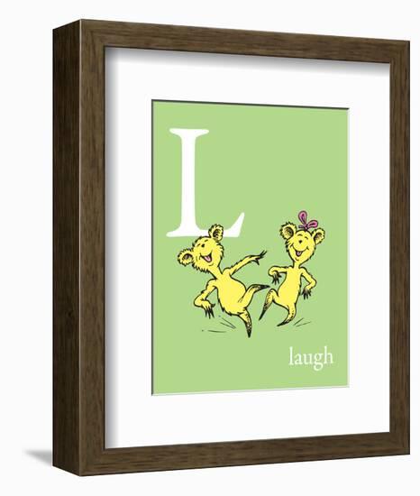 L is for Laugh (green)-Theodor (Dr. Seuss) Geisel-Framed Art Print