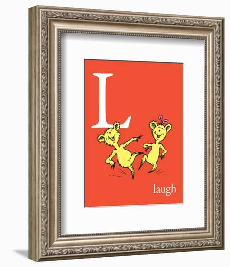 L is for Laugh (red)-Theodor (Dr. Seuss) Geisel-Framed Art Print