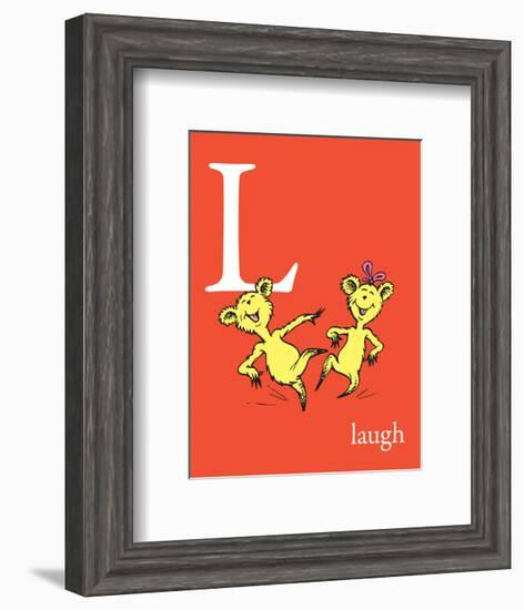 L is for Laugh (red)-Theodor (Dr. Seuss) Geisel-Framed Art Print