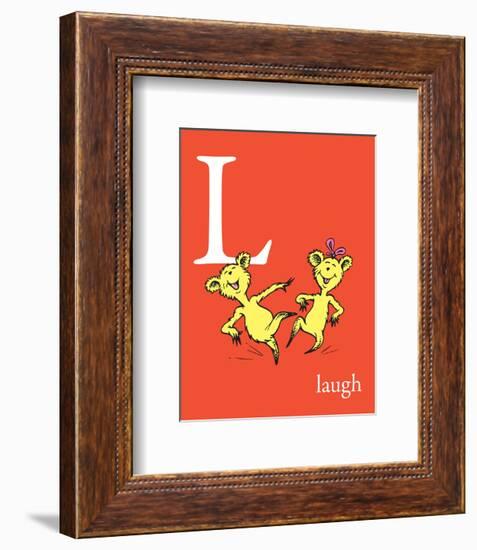 L is for Laugh (red)-Theodor (Dr. Seuss) Geisel-Framed Art Print